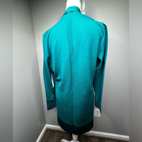 Chico's Cardigan Sweater - Green Longline Open Front (Size M) - Picture 7 of 17